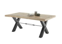 Esstisch DEHLI 200x100cm - Mango Wood, Gestell Metall schwarz