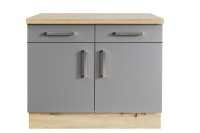 Anrichte DARIA/DAVOS 100x60cm - Lacklaminat Schiefer/Artisan Eiche Nachbildung