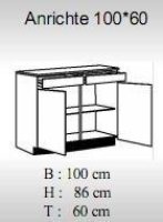 Anrichte LAVIA 100x60cm - Lava/Artisan Eiche Nachbildung