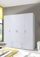 Drehtürenschrank BASE 4-trg. - Weiß - 160 cm