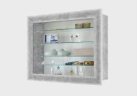 Glasvitrine BORA 10 - Beton Light Atelier/Weiß