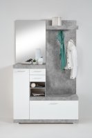 Kompaktgarderobe BRISTOL 1000, Beton Light Atelier/Weiß Edelglanz