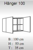 Hängeschrank SONEA 100x53cm, Sonoma Eiche Dekor / Weiß
