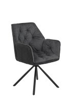 Sessel INGE I  - Vintage Anthrazit - Gestell Metall Schwarz