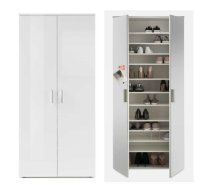 Schuhschrank Lincoln 3, Weiß/Weiß Glanz