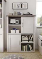 Highboard LUCA, Pinie Weiß/Trüffel Nachbildung