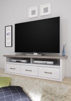 HIFI/TV Board LUCA, Pinie Weiß/Trüffel