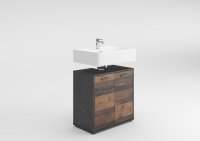 Waschbeckenunterschrank MADOC 1, Old-Style dunkel / Matera