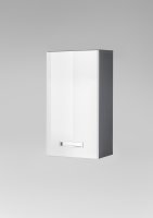 Bad-Hängeschrank MANHATTAN, Grau/MDF Weiss Hochglanz Nachbildung
