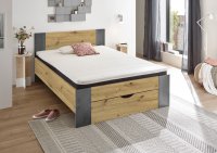 Bett MARTIN 140x200cm - Artisan Eiche Nachbildung/Betonoxid
