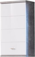 Bad-Hängeschrank POOL, Beton/MDF Weiss Hochglanz Nachbildung
