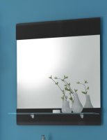 Bad-Wandspiegel CHROME, MDF Grau-Metallic Hochglanz Nachbildung