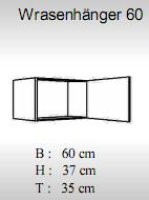 Wrasen-Hänger TOP 60cm, Weiß / Weiß