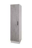 Küchen Seitenschrank MARA 50x212x60cm, Weiß / Betonoptik